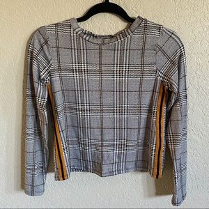 Plaid striped top